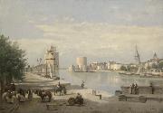 Jean Baptiste Camille  Corot The Harbor of La Rochelle oil painting reproduction